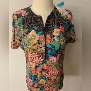 NWT Johnny Was Milo zebra Surf Shirt XL